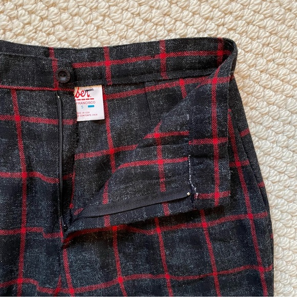 Vintage 80s plaid wool blend pants - Picture 3 of 12
